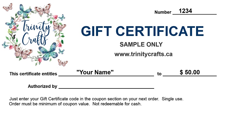 Trinity Crafts Gift Certificate - $50.00